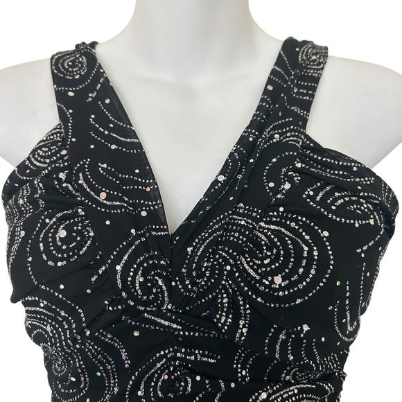 Vintage Deb black mini dress medium sparkle fairy grunge handkerchief 90s Y2K - Picture 3 of 9